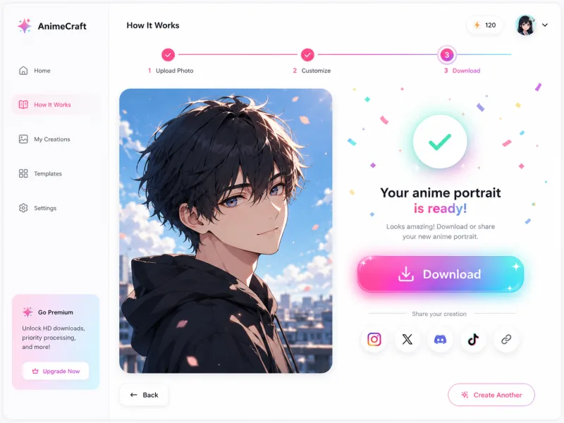 Step 3 — generate and download your AI anime avatar