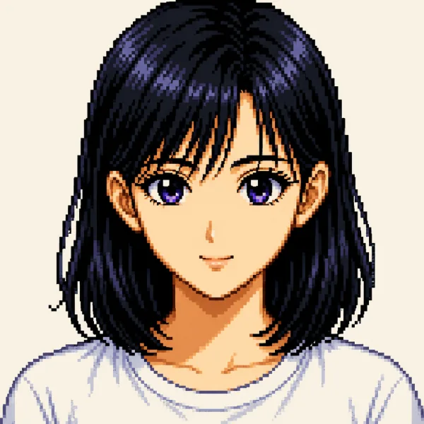 Pixel art AI anime avatar style