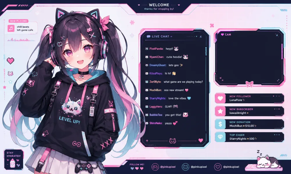AI anime avatar used as a VTuber streaming starter pack