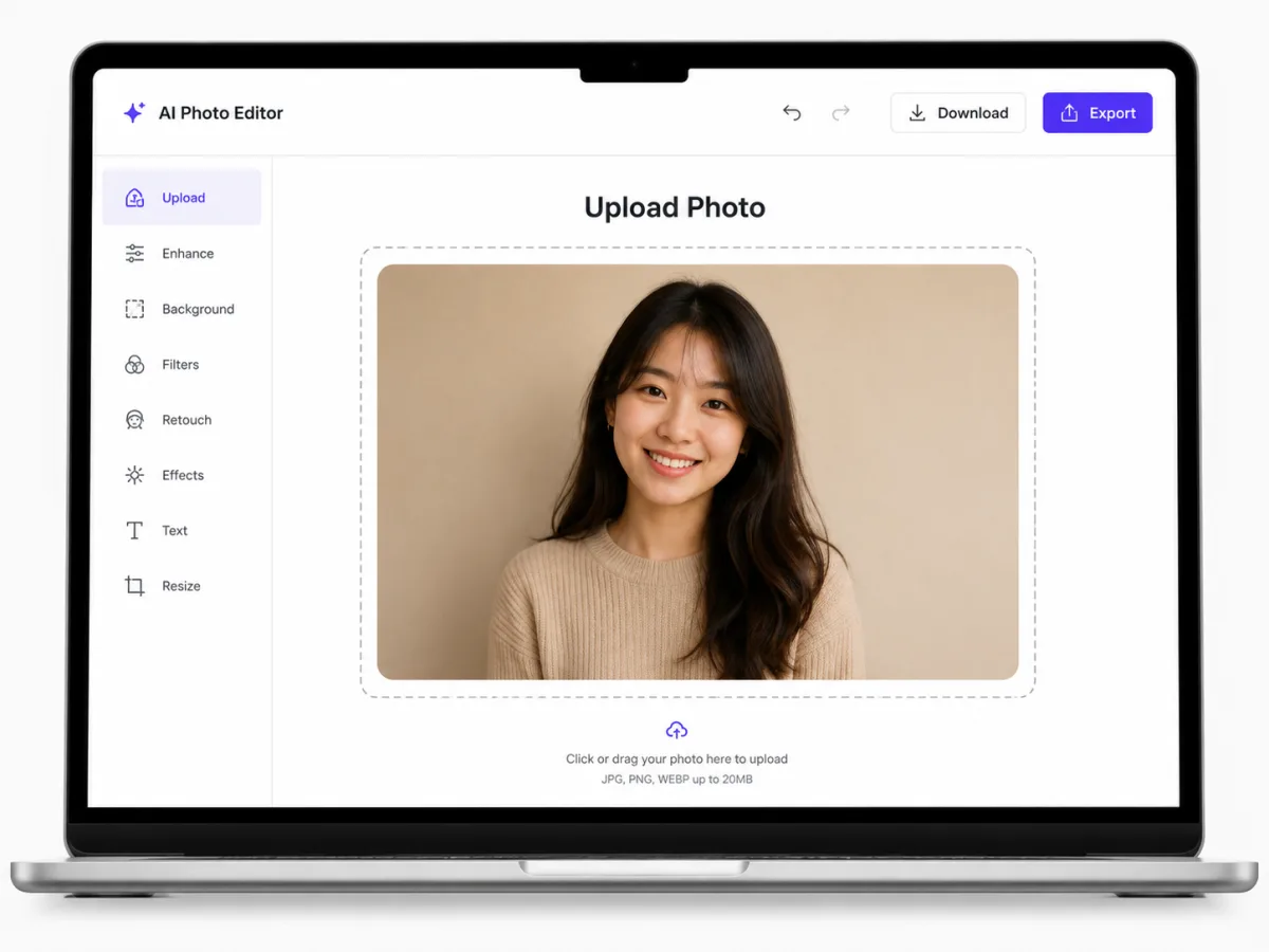 Step 1 — upload any photo to imya's AI background changer to start changing the background