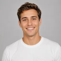 Person 1 input example for the AI couple photo maker — friendly young man portrait