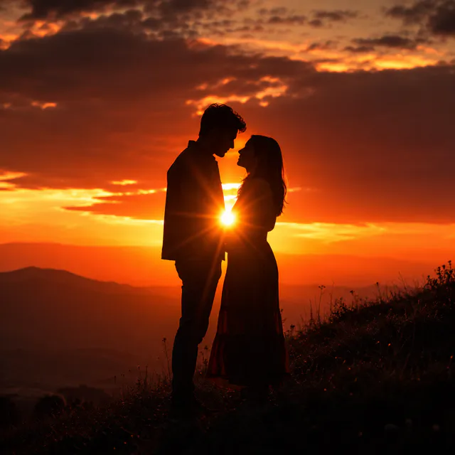 AI Couple Photo Generator preview — romantic golden hour couple photo