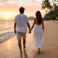 Paseo por la Playa AI couple photo style