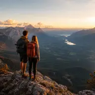 Caminata en la Naturaleza AI couple photo style