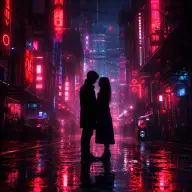 Noche de Neón AI couple photo style