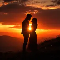 Atardecer Romántico AI couple photo style