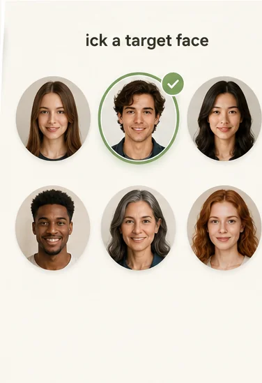 Step 2 — picking a target face inside the AI Face Swap tool