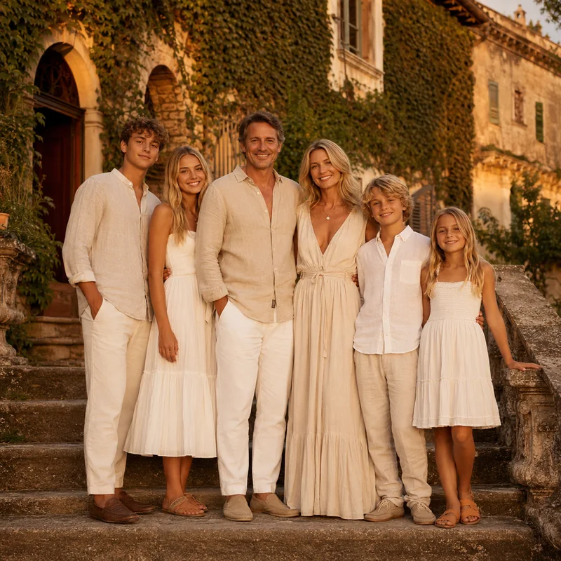 Golden Picnic AI family photo style