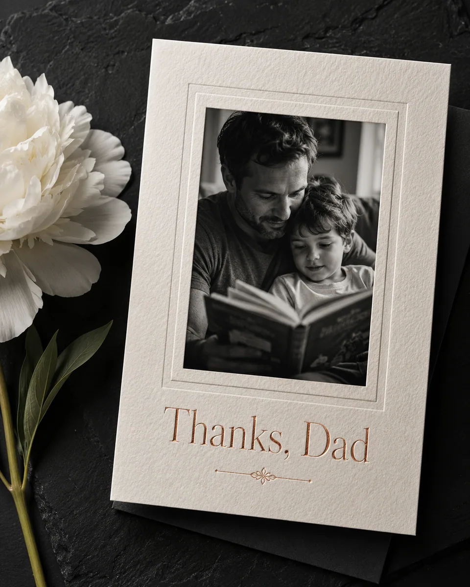 Step 2 — picking a Father's Day card style in the AI Father's Day card maker dialog