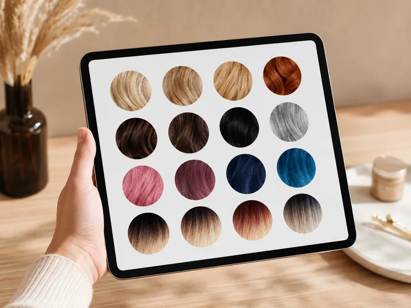 Step 2 — picking a hair color from the AI hair color changer color grid