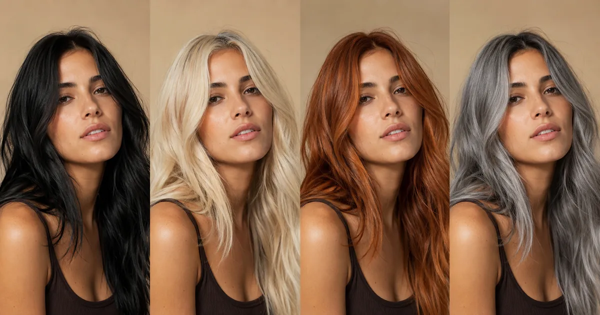 AI hair color changer preview — try blonde, copper, balayage or gray hair color on your photo