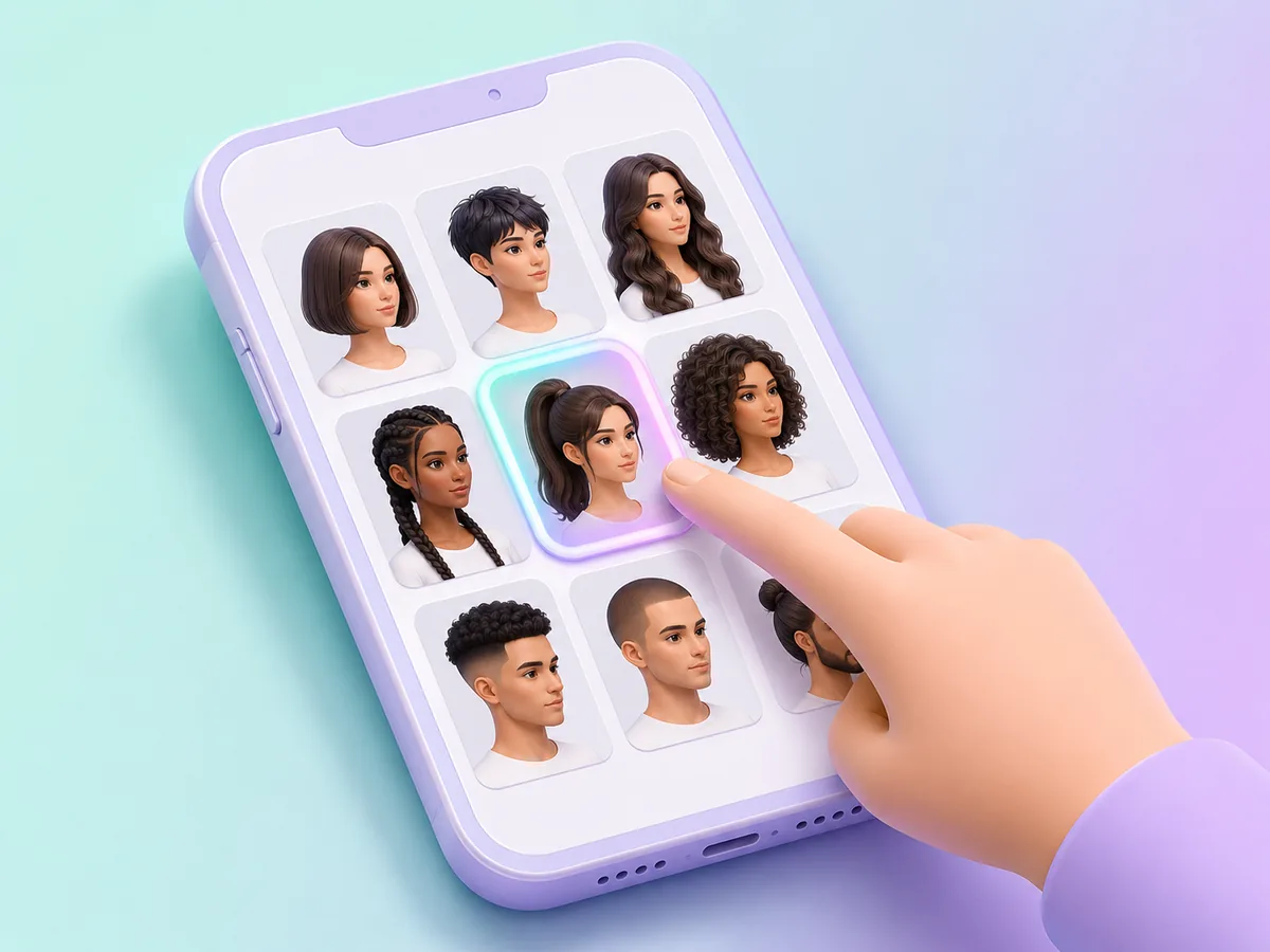 Step 2 — Pick a hairstyle or hair color in the AI hairstyle changer