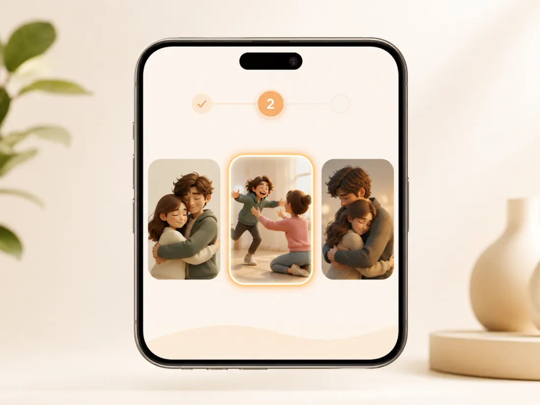 Step 2 — choosing a hug style in the AI hug video generator