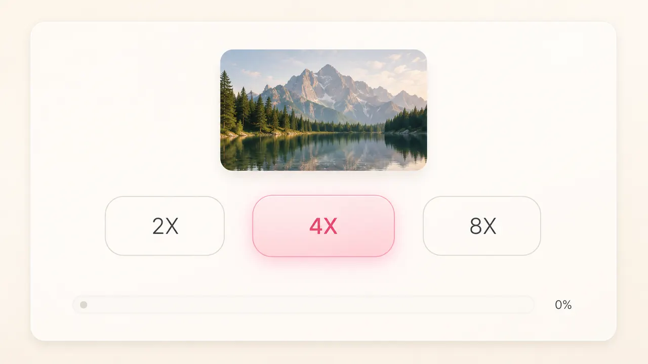 Step 2: choose 2×, 4× or 8× upscale ratio in the AI image upscaler with a single click