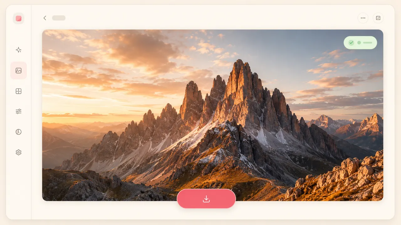 Step 3: download the high-resolution AI-upscaled image with no watermark and no sign-up