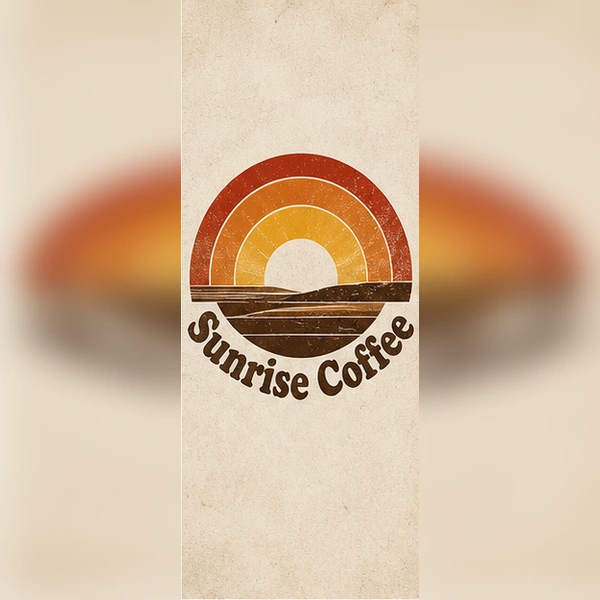 AI logo generator example for a small business rebrand — vintage 1970s retro coffee shop badge