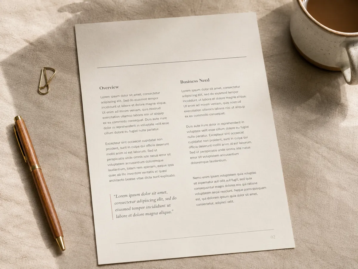 AI logo remover use case — a printed PDF report page with the company logo header cleanly erased