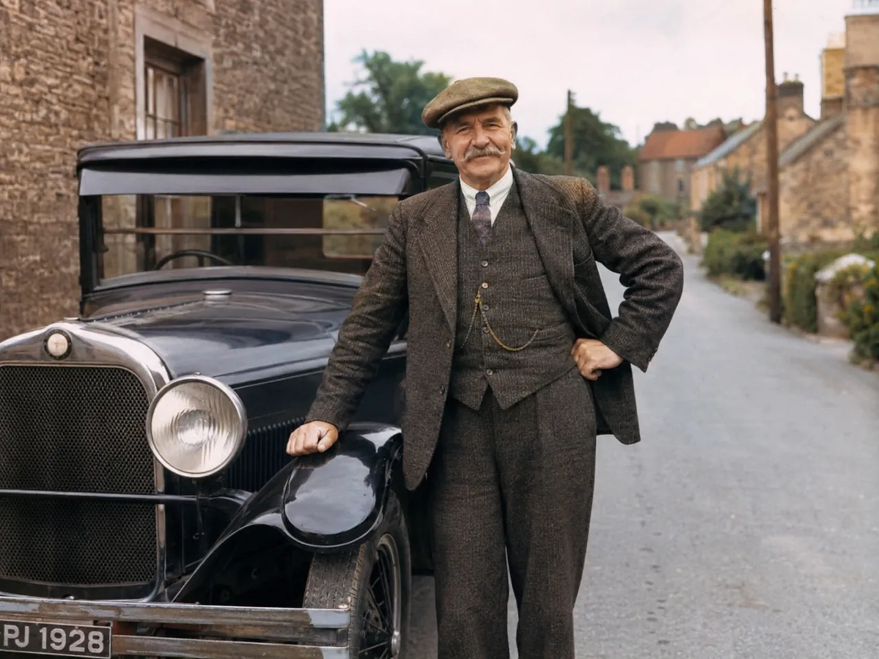After — the 1930s portrait colorized with natural, realistic color by AI old photo restoration