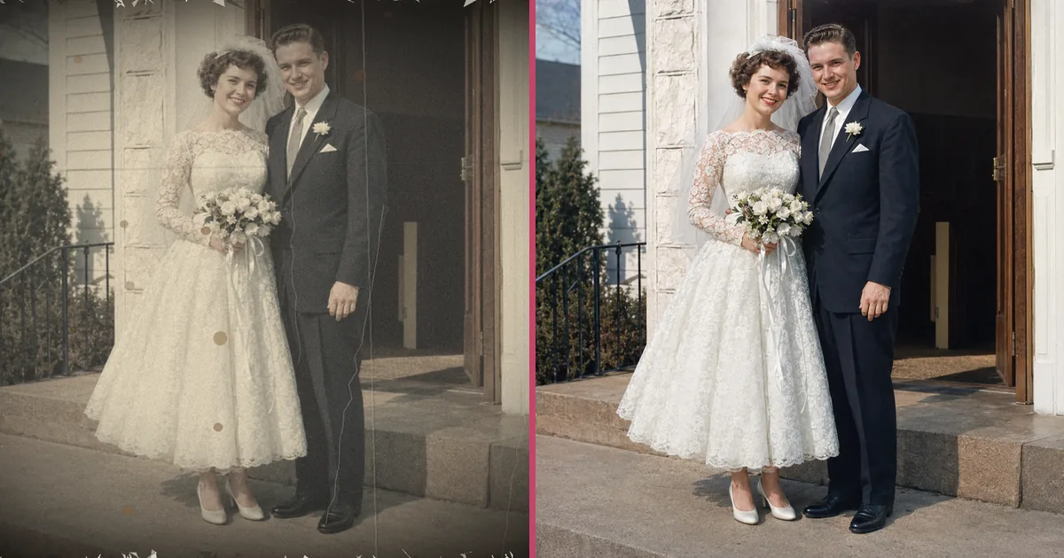 AI old photo restoration preview