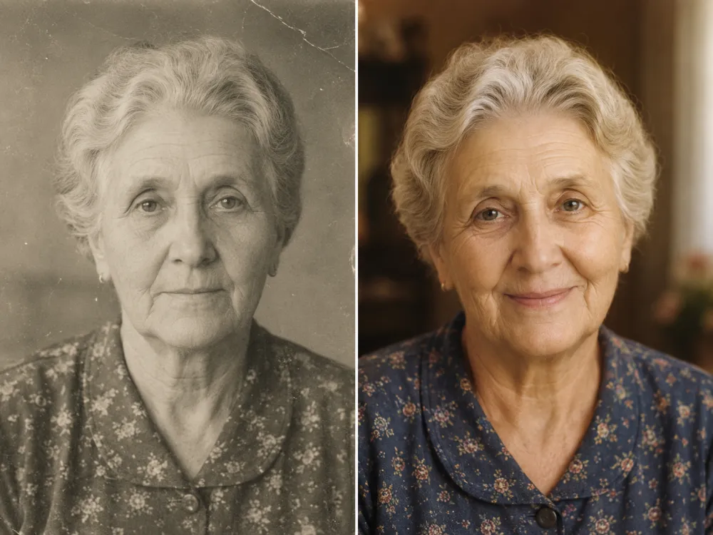 What is AI Old Photo Revival — an old photo turned from a faded still into lifelike warmth
