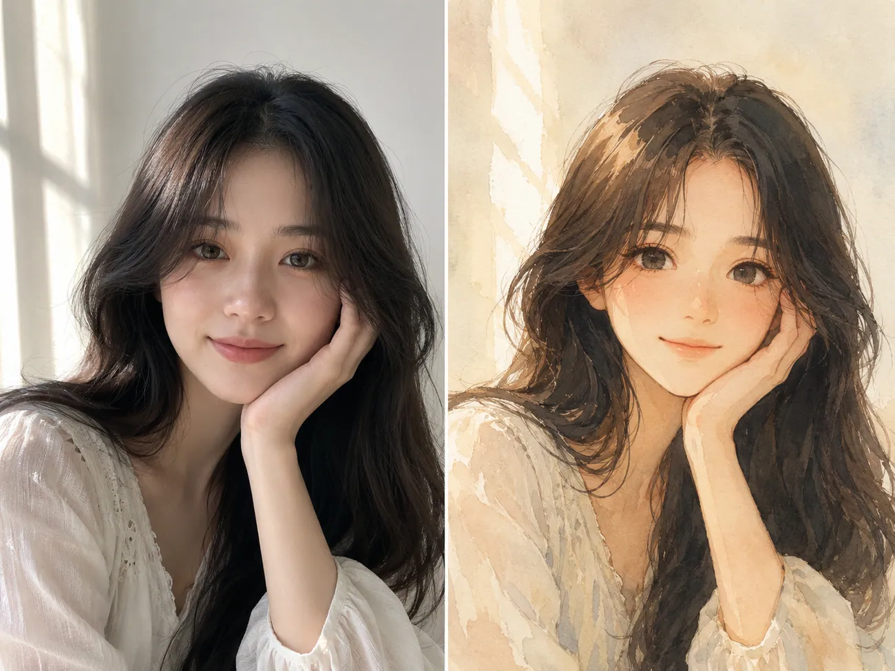 A photo transforming into anime art in seconds