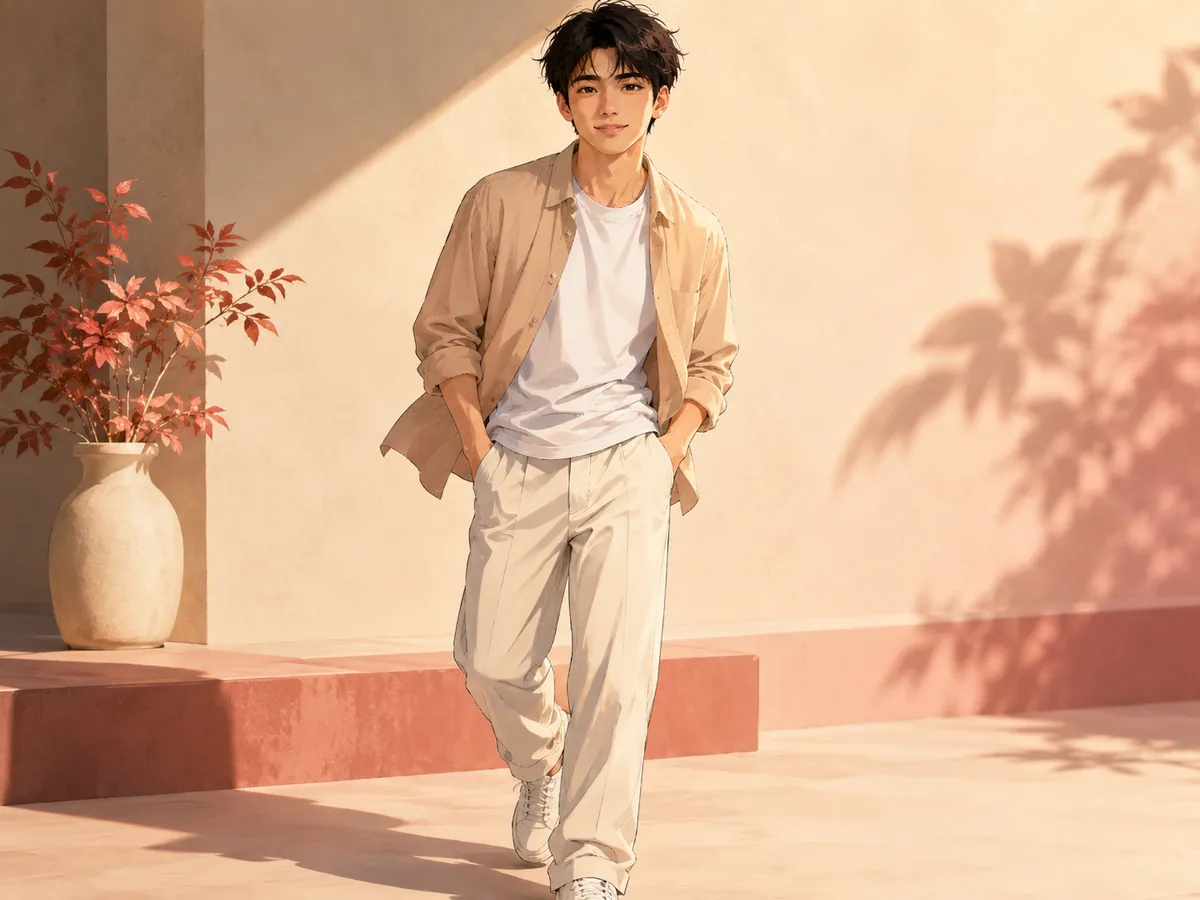 A full-body photo turned into an anime character