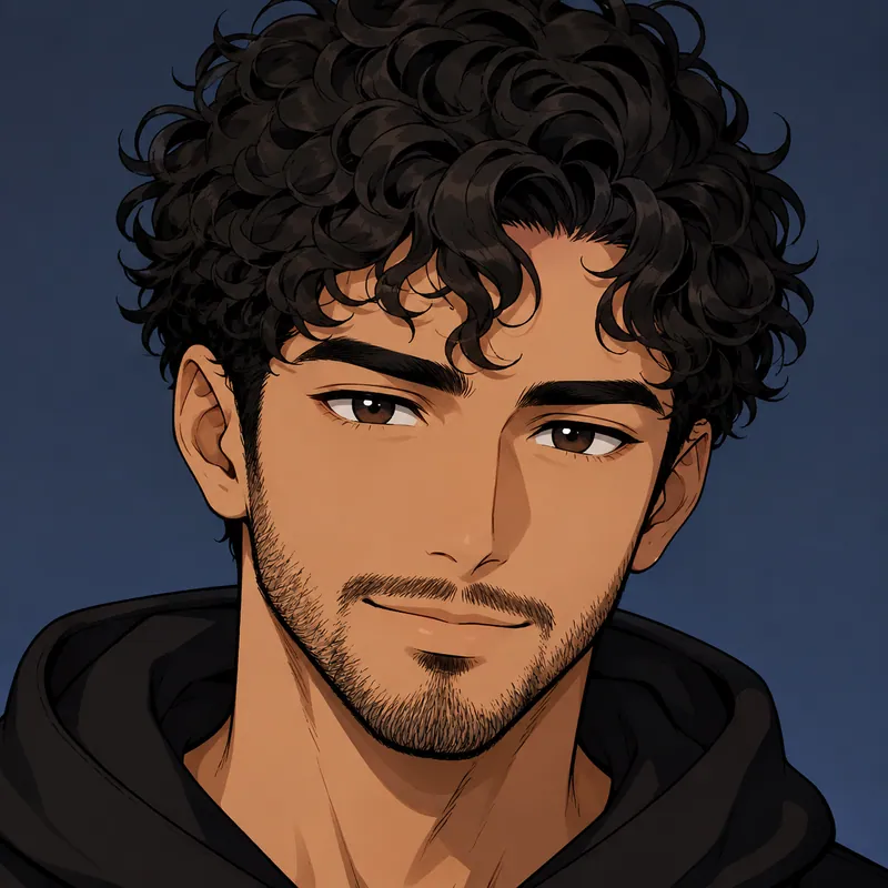 A headshot turned into an anime profile avatar