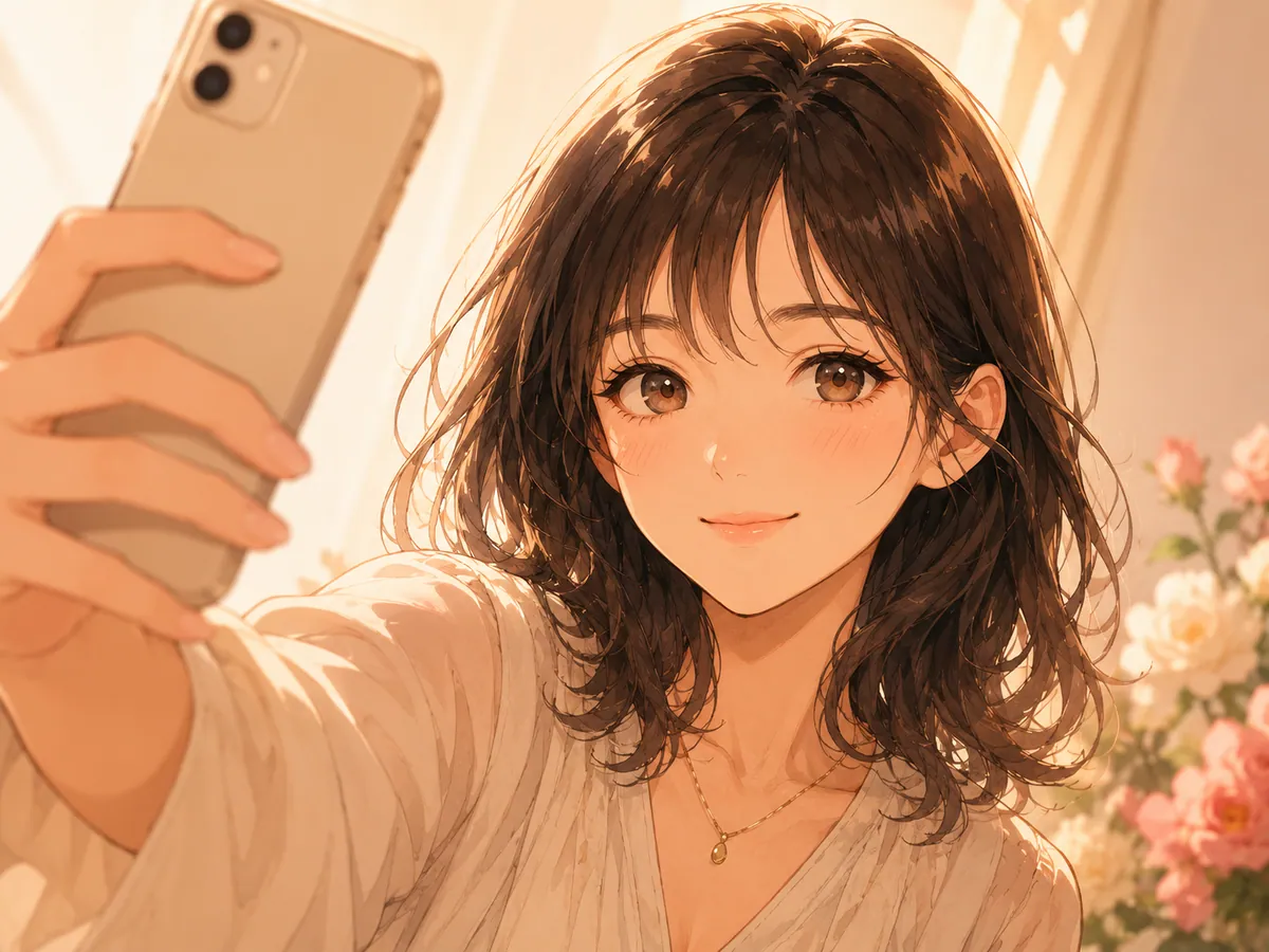 A selfie converted into an anime portrait