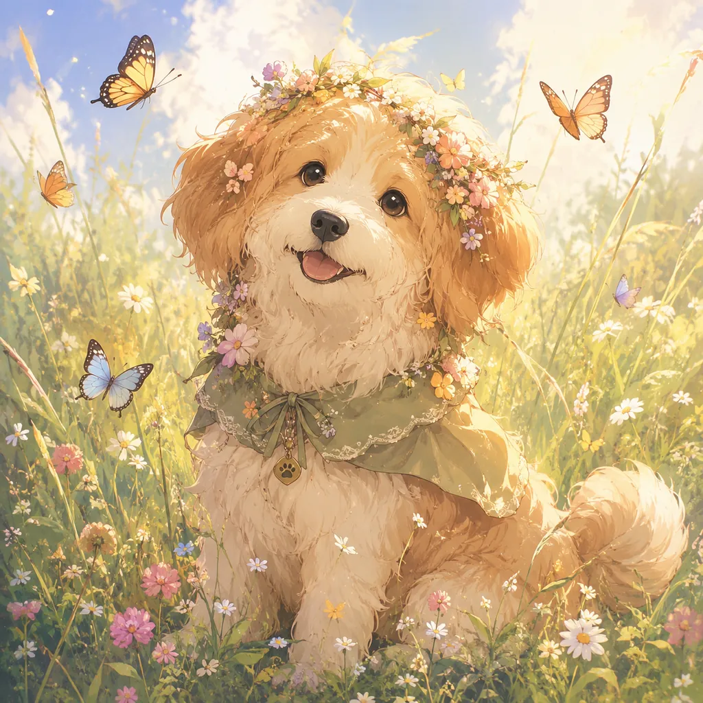 AI Photo to Ghibli pet art — a dog turned into a gentle Ghibli-style creature