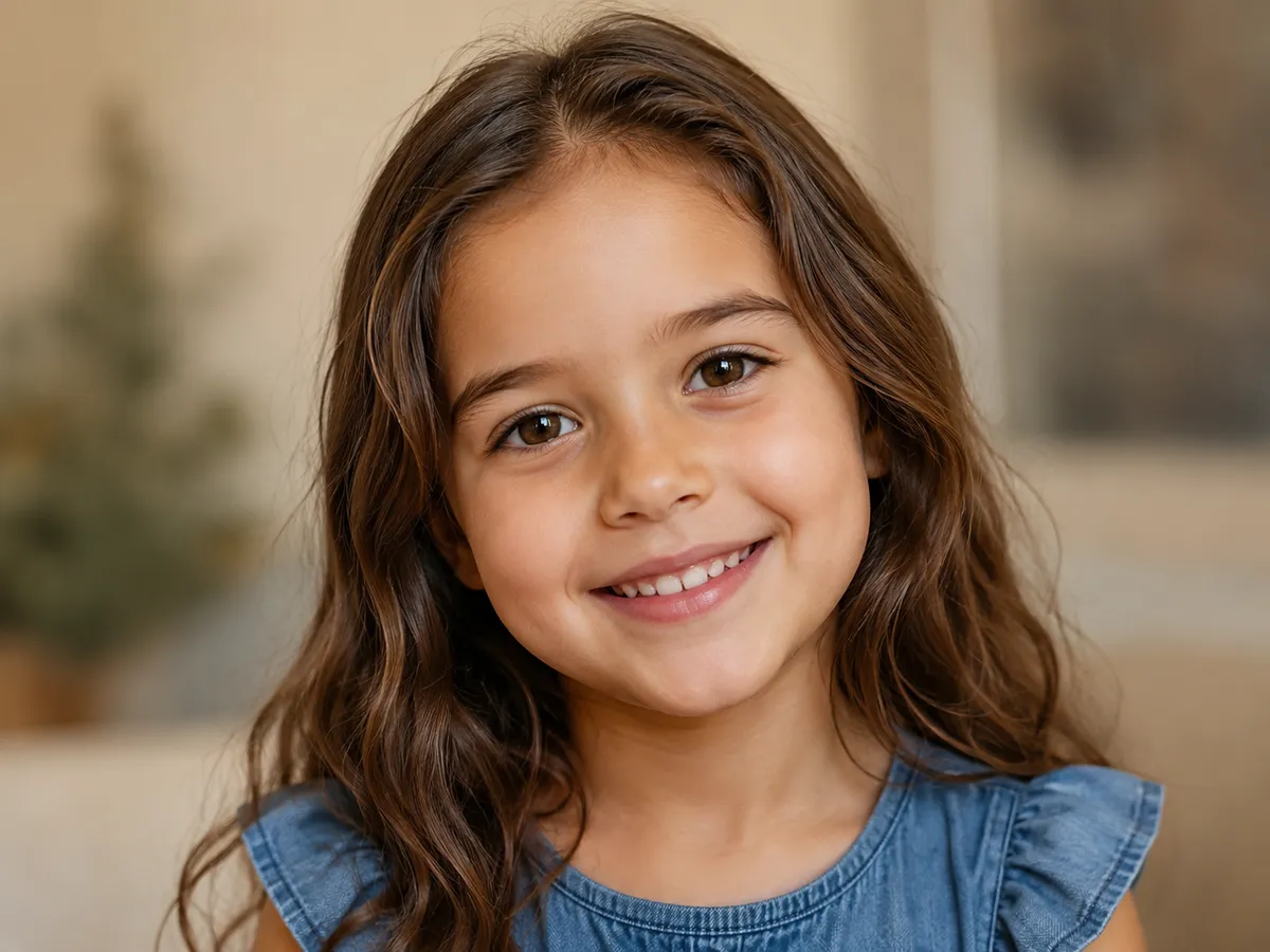 Before — a color portrait photo of a child, ready for AI photo to sketch conversion