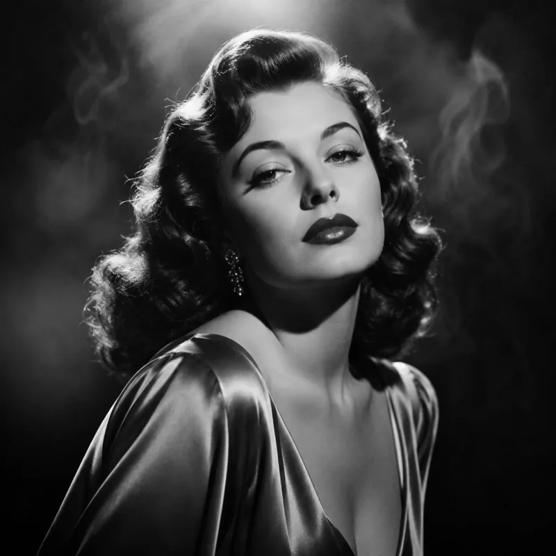 AI Time Travel Photo Golden Hollywood — 1940s noir portrait