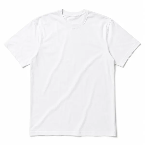 Plain white cotton t-shirt product photo