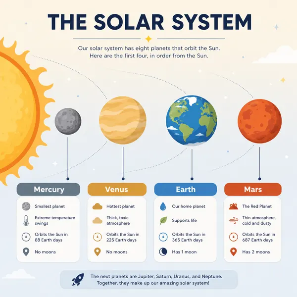 Flux 2 example — clean solar system infographic with readable labels