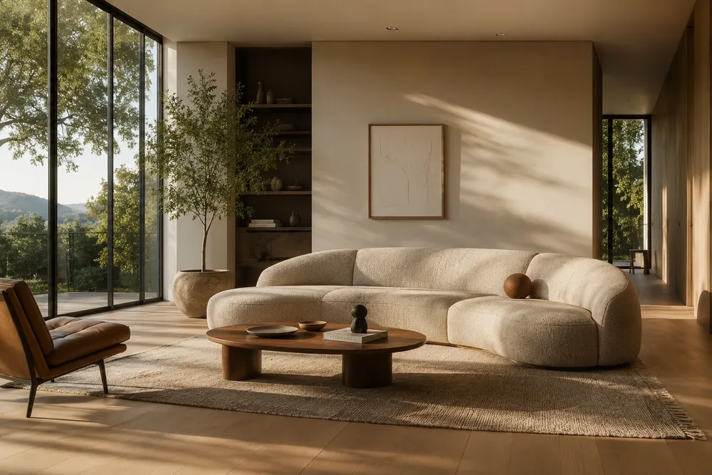 Flux 2 sample — minimalist modern living room interior with afternoon light