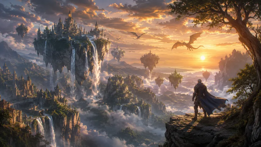 Google Omni AI video style — an epic fantasy world