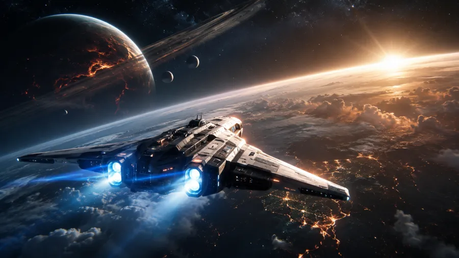 Google Omni AI video style — a sci-fi trailer shot