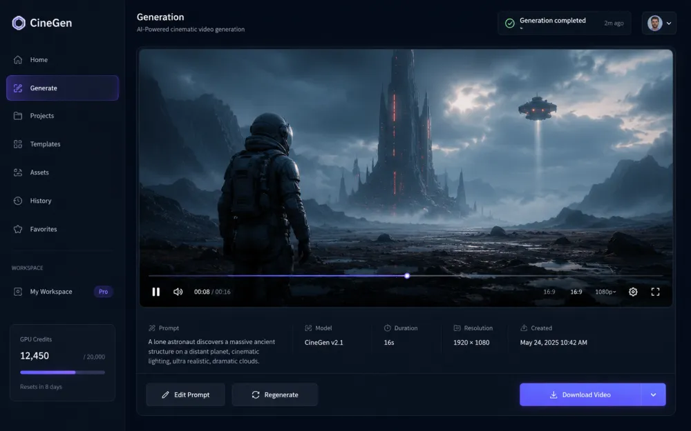 Step 3 — generate and download your cinematic video as MP4