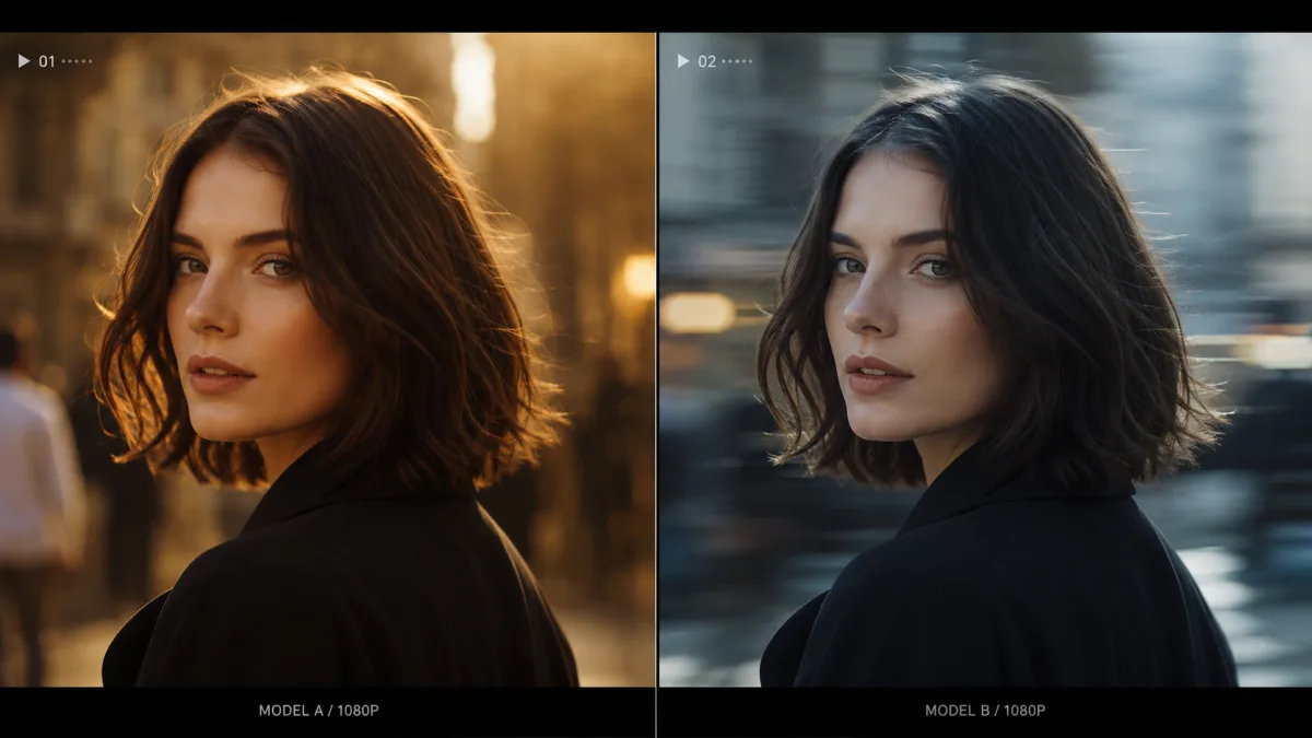 Side-by-side portrait comparison — Hailuo vs Seedance 1.0 Pro
