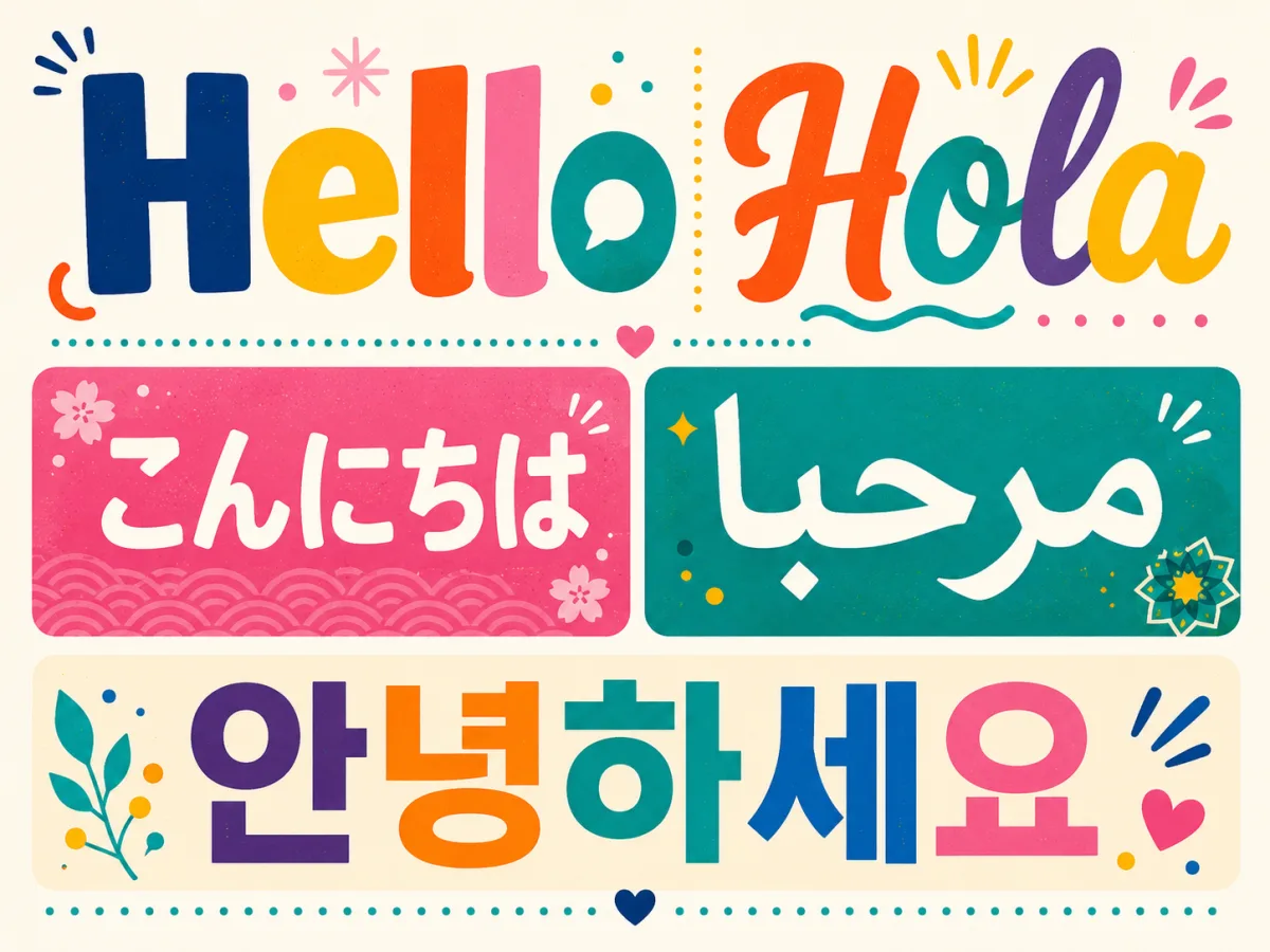 Ideogram 4.0 sample — multilingual greeting poster
