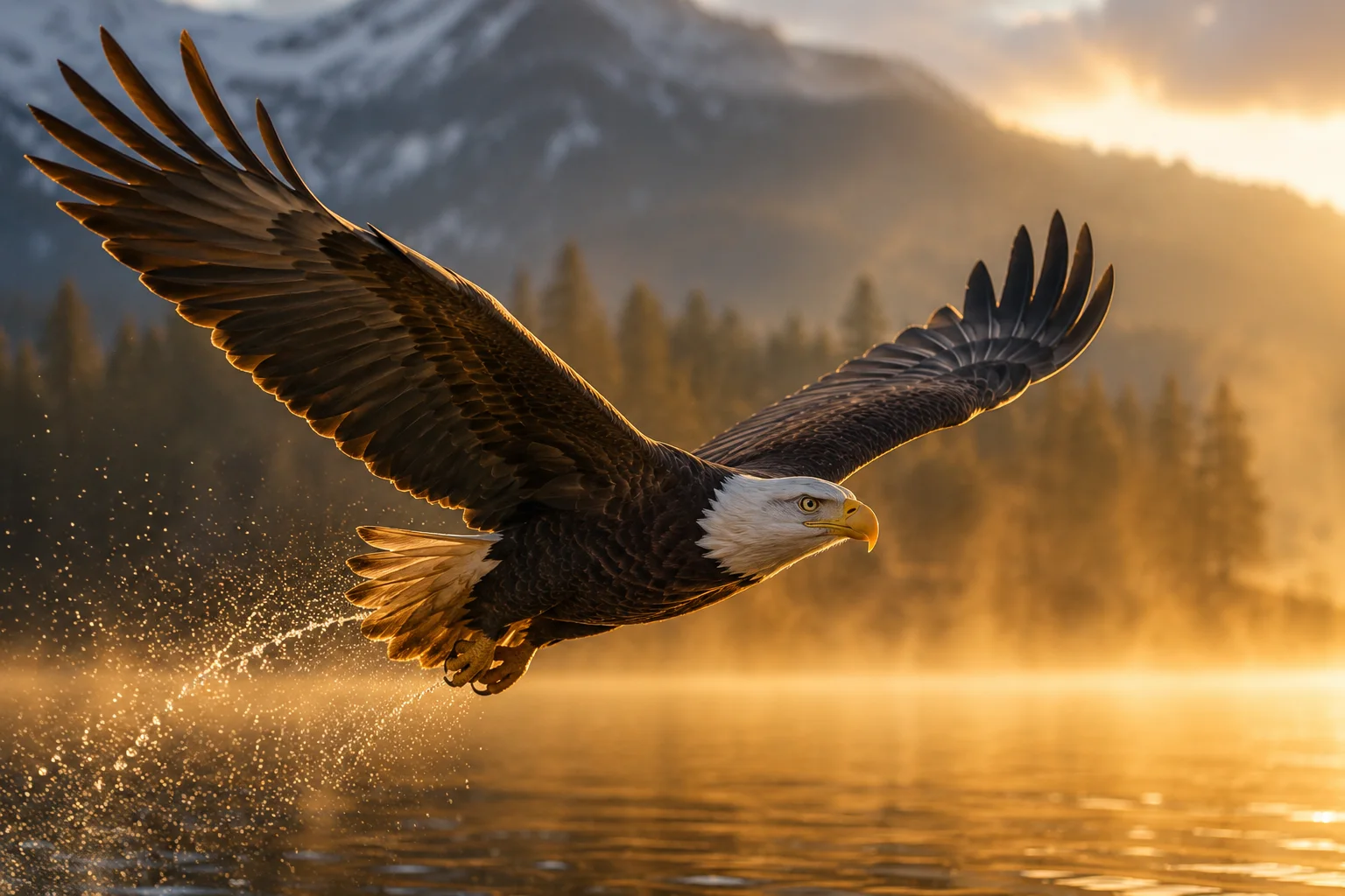 Kling 3.0 Turbo image-to-video — a still photo of an eagle over a misty lake animated into a cinematic clip