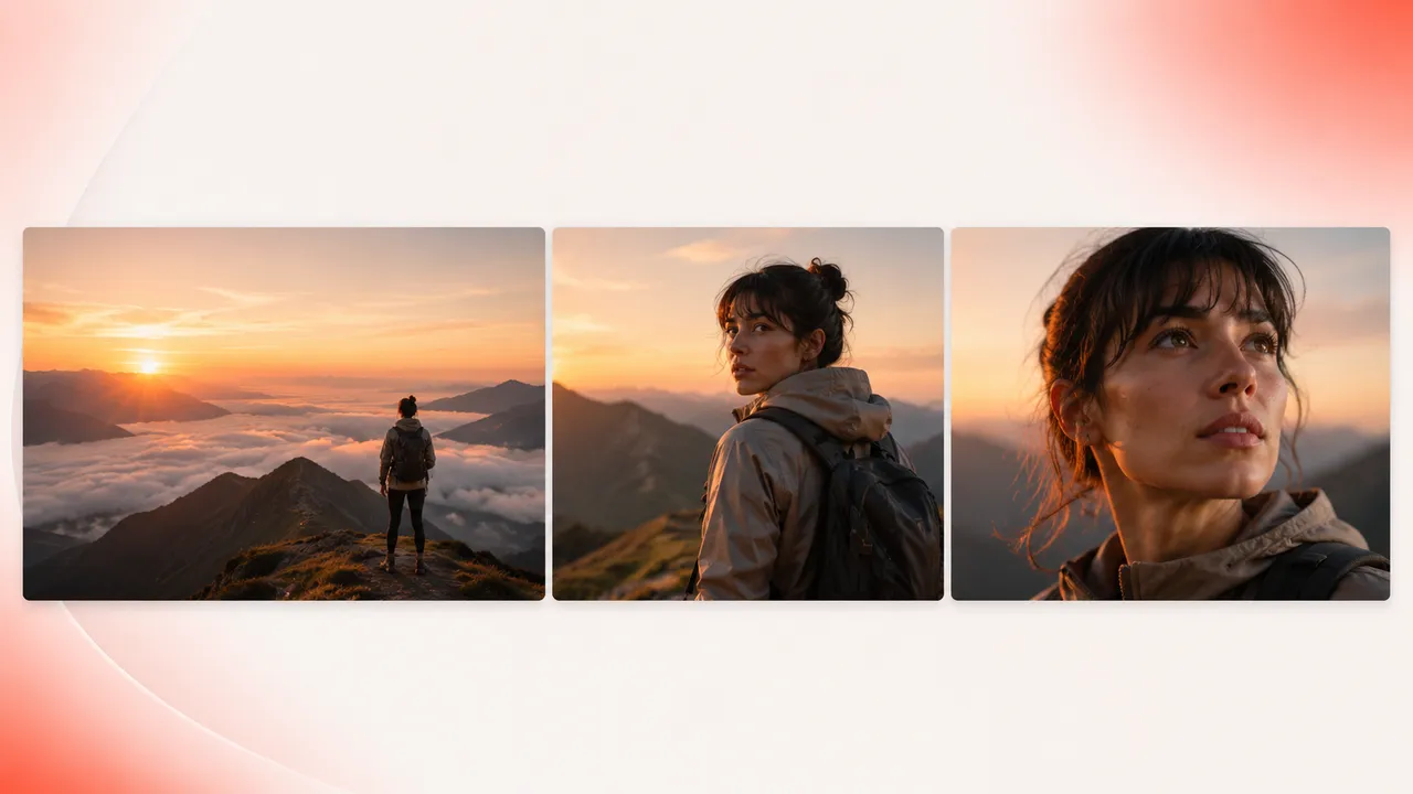Kling 3.0 multi-shot — a three-shot cinematic sequence with a consistent character