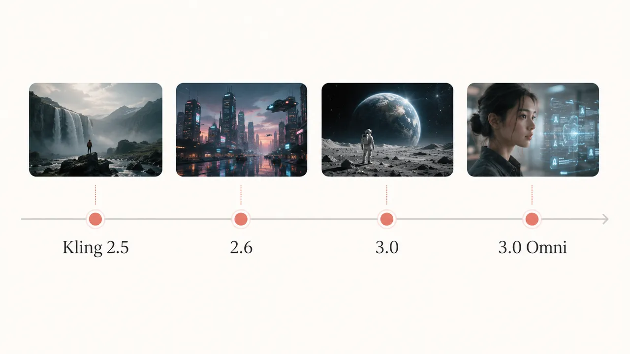 Kling 3.0 release roadmap — the Kling line from 2.5 to 3.0 Omni