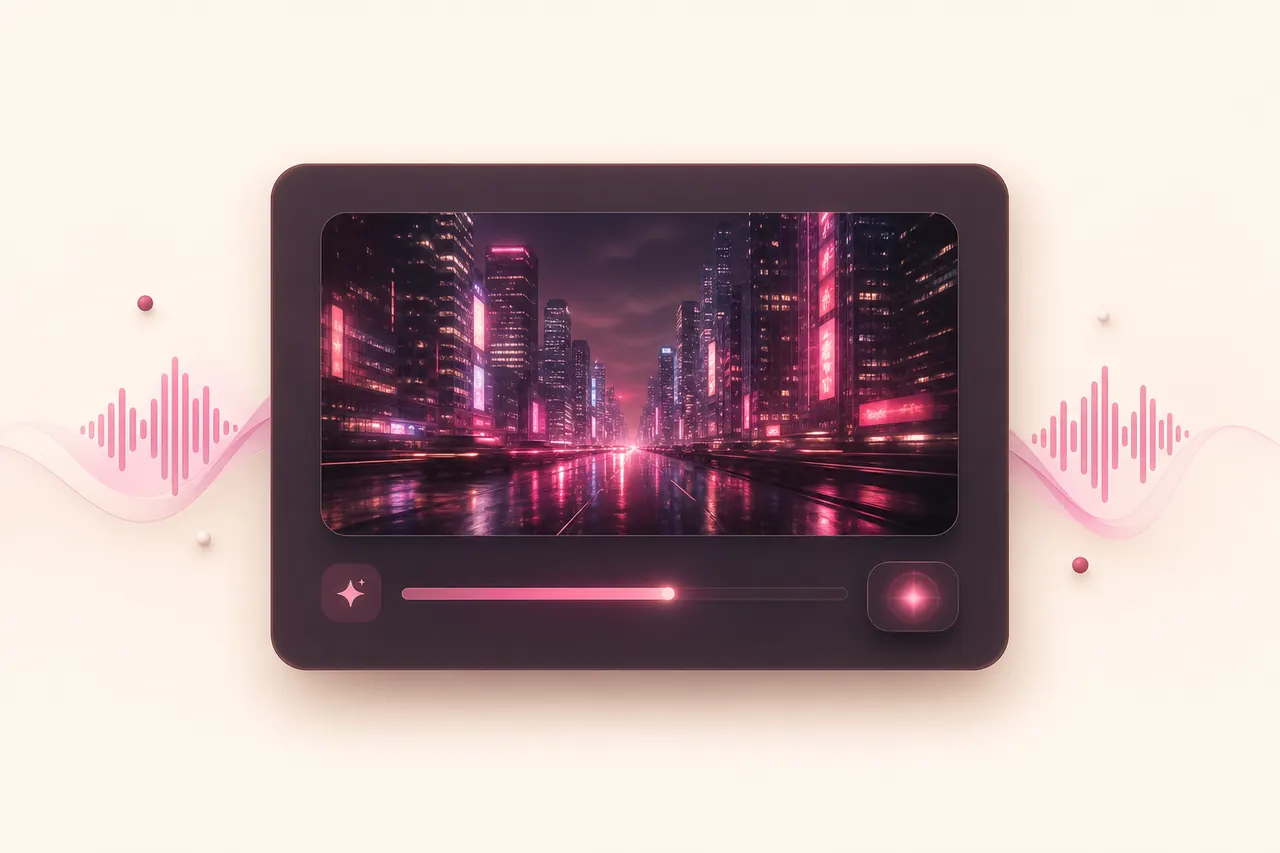 MiniMax H3 AI video generator interface with an audio waveform accent