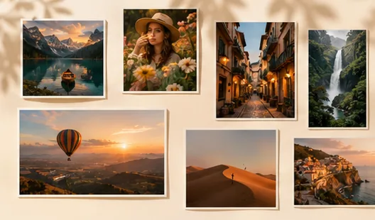 Multiple aspect ratios and batch AI image output contact sheet