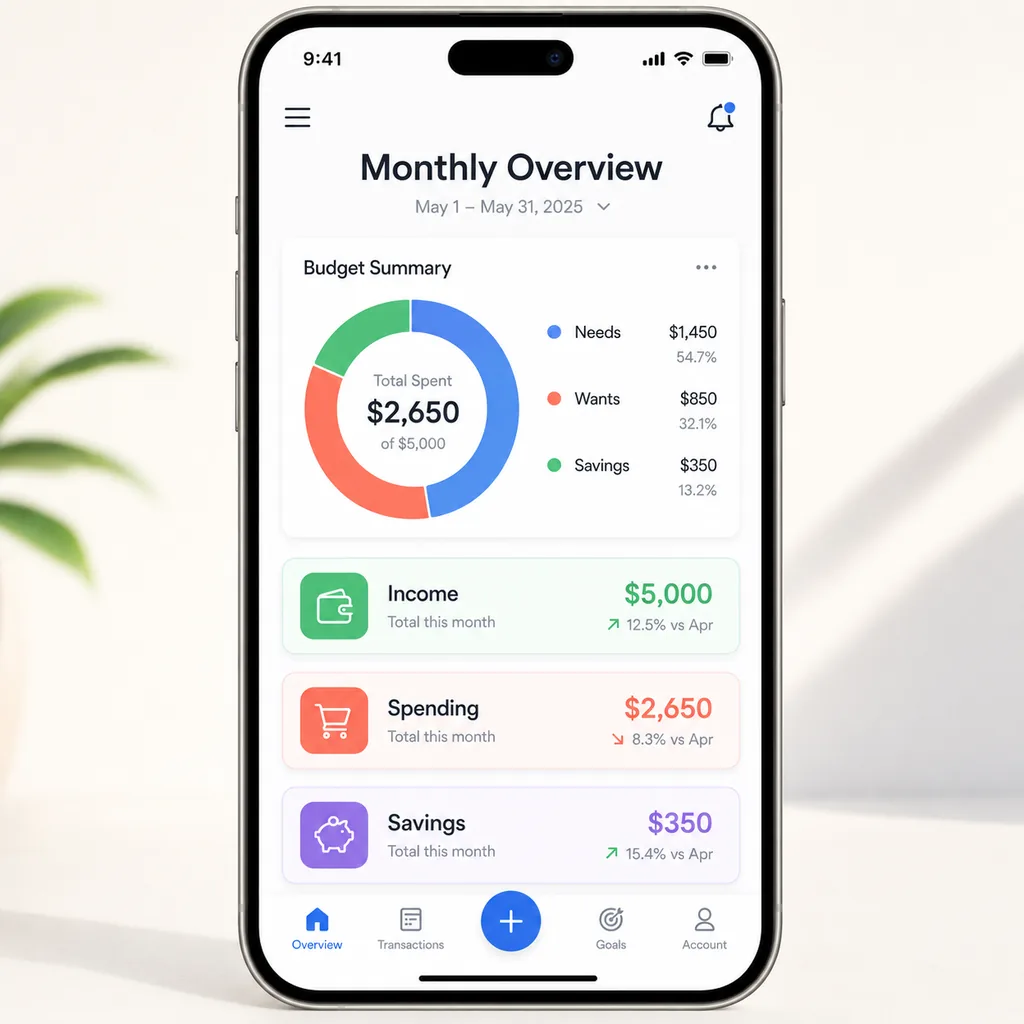 Nano Banana Pro example — a mobile app UI mockup with readable labels