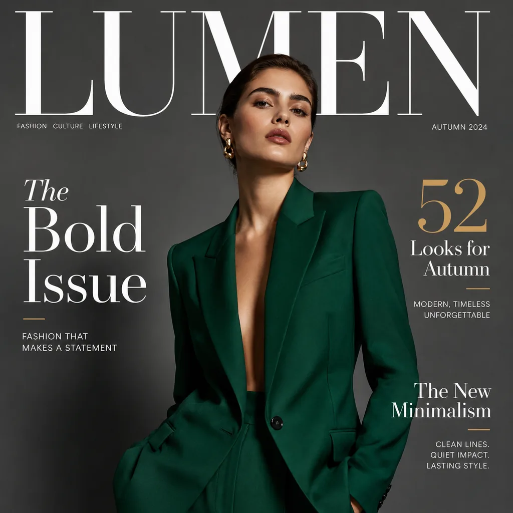 Nano Banana Pro example — a fashion magazine cover with masthead and cover lines