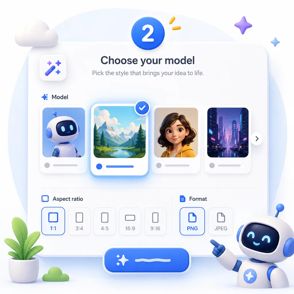 How to use Nano Banana Pro, step 2 — choose the Nano Banana Pro model and settings