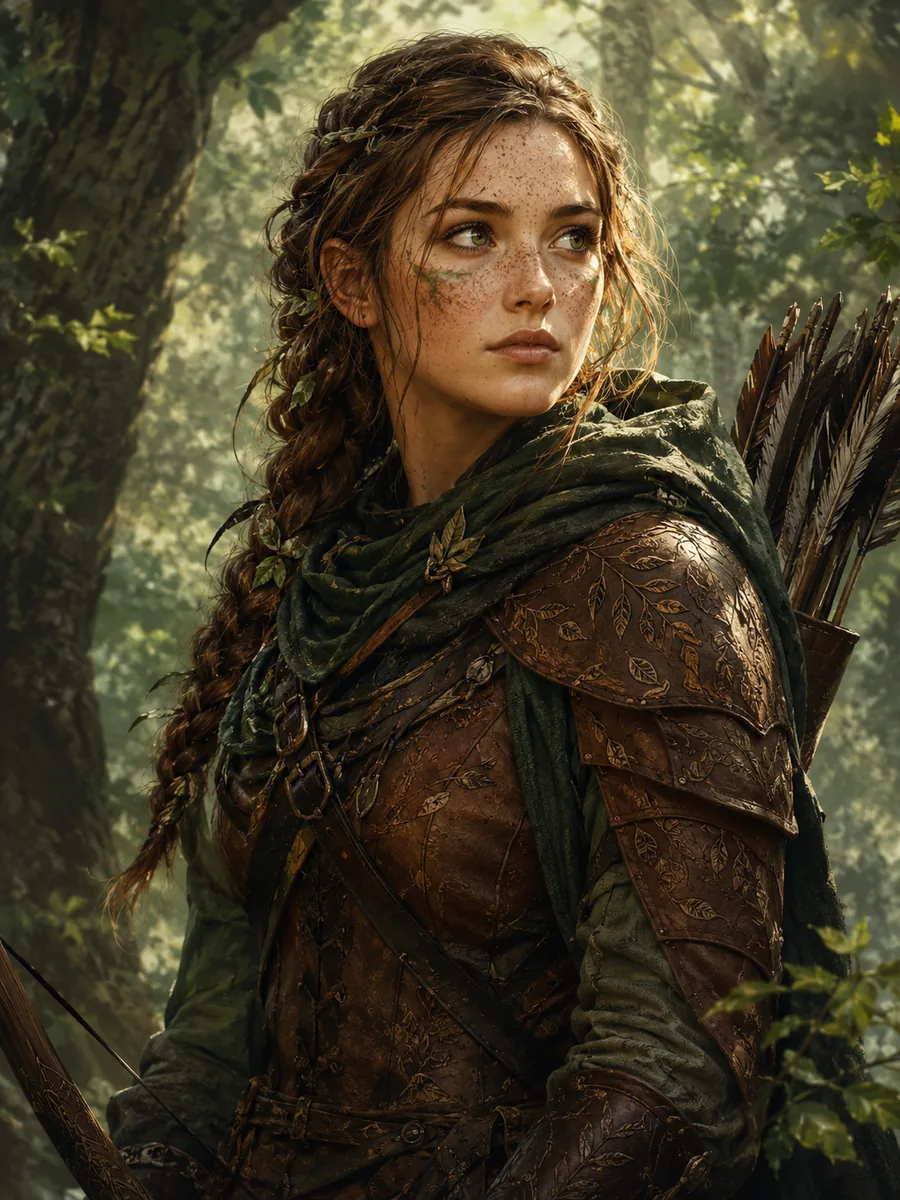 Nano Banana Pro prompt result — a detailed fantasy ranger character portrait