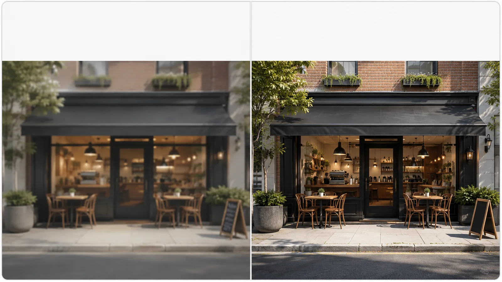 Nano Banana Pro vs Nano Banana 2 — the same scene rendered side by side