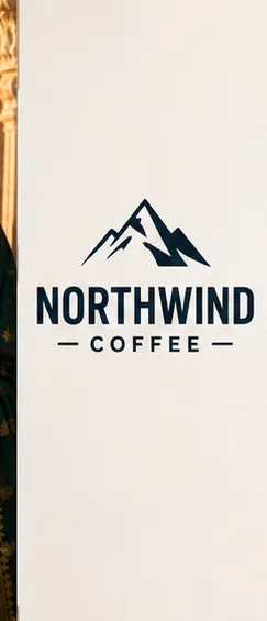 Nano Banana logo design — a clean Northwind Coffee brand mark with rendered text